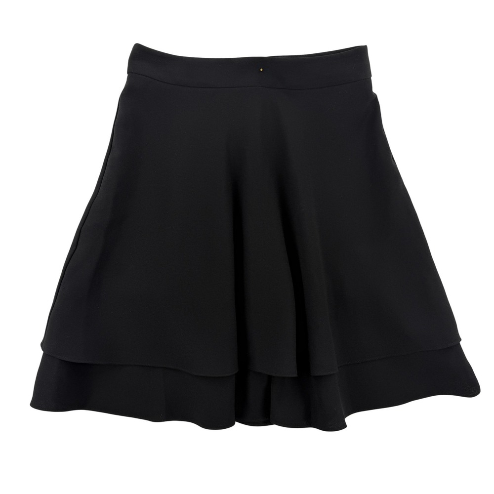 Kate Spade New York Skirt Womens 00 Black Tiered A-Line Skater Ruffle Hem Mini